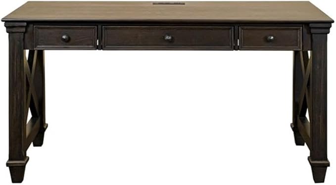 Pemberly Row Set of 3 Wood Office Writing Table & Filing Cabinet & Bookcase