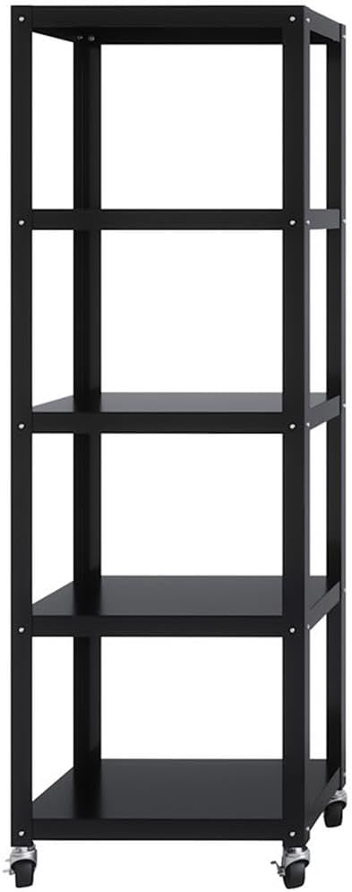 Home Square 3-Piece Set with Mobile Desk & File Cabinet & 5-Shelf Bookcase Black