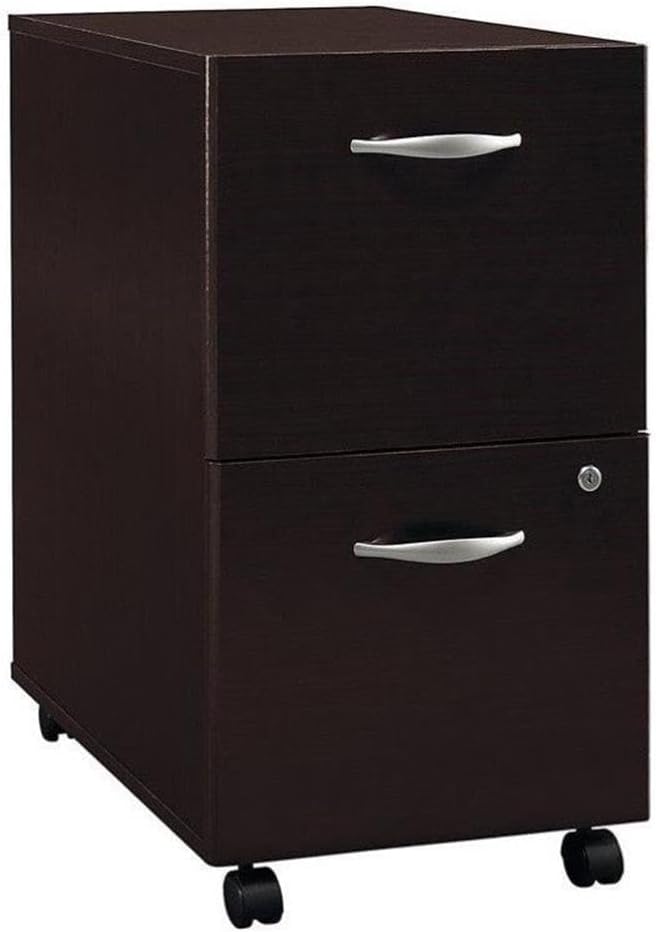Pemberly Row Set of 2 Wood Mobile File Cabinet & L-Shaped Desk with File Cabinet