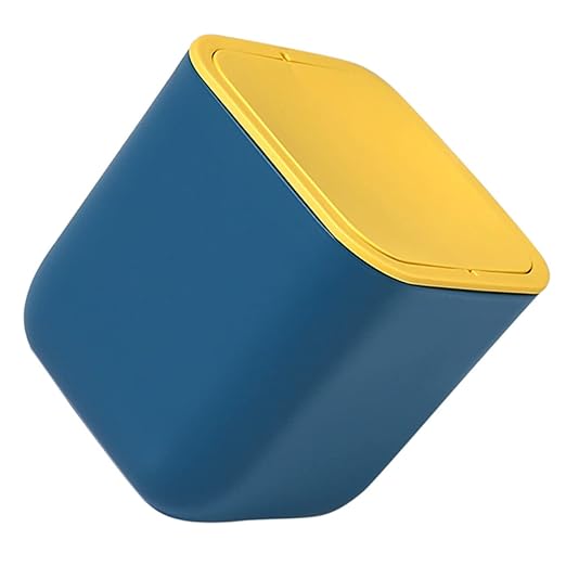 Holibanna Slim Garbage Bin Mini Trash Can Lid Desktop Waste Paper Can Plastic Ash-bin for Spaces Office Kitchen