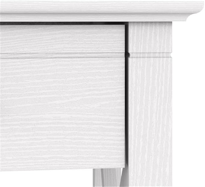 Pemberly Row Modern 60W L Shaped Desk with 2 Drawer File Cabinet, Durable Wood Construction, Coastal Farmhouse Style, X Pattern Accents, Spacious Home Office Furniture Set with Extended Work Surface