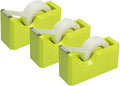 JAM PAPER Colorful Desk Tape Dispensers - Green - 3/Pack