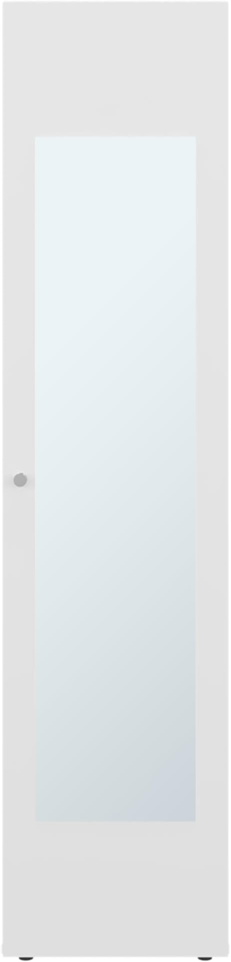 Saily Storage Cabinet with 4 Shelves and Mirror on Door, Modern Design, White Mirror on Door: Includes a full-length mirror, making it convenient for quick outfit checks. Easy Access: Features a si