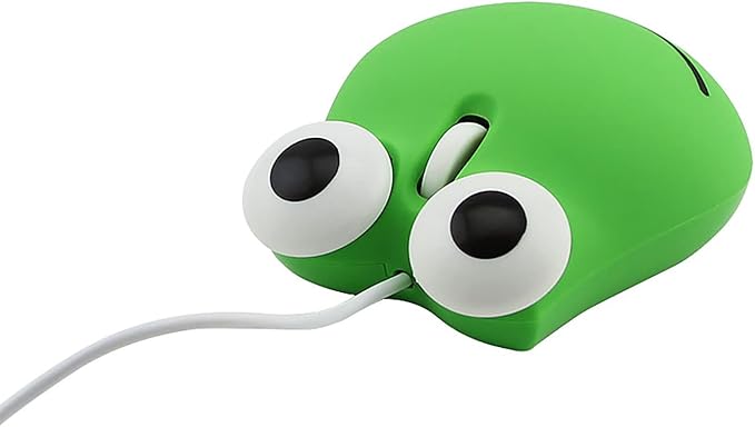 Sokelinn-six Wired Cute Mouse, USB Wired Mause for Kids with Lovely Cartoon Shaped, 1600PDI 3 Buttons Ergonomic Mini Mice for PC Laptop Desktop (Green Frog)