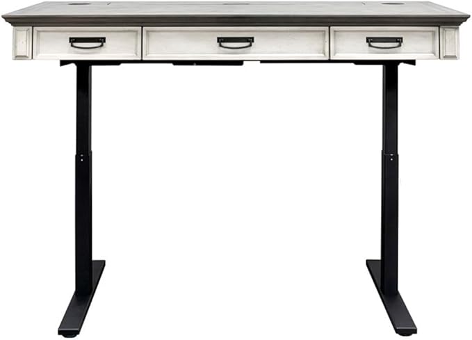 BOWERY HILL Set of 2 Writing Office Desk and Bookcase with Doors in White
