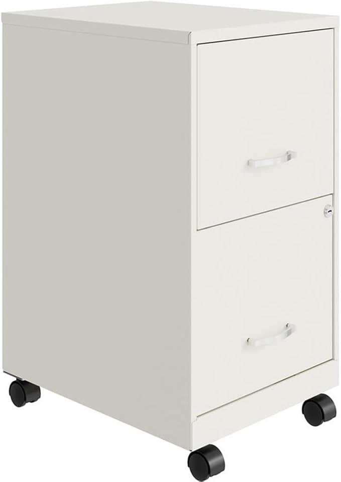 Home Square 2-Piece Set with Mobile Desk & 2 Drawer Smart Vertical File Cabinet