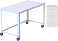 Home Square 2-Piece Set with Mobile Desk & 3 Drawer File Cabinet