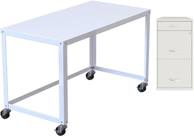 Home Square 2-Piece Set with Mobile Desk & 3 Drawer File Cabinet