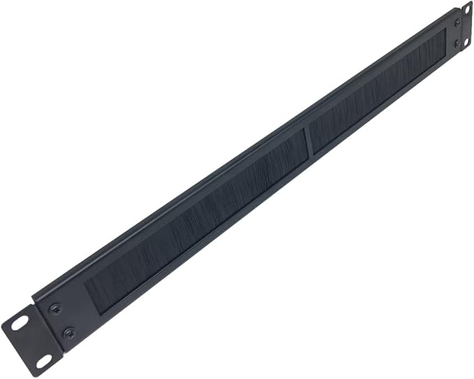 1U Brush Cable Manager Horizontal Rack Mount Cable Management Panel with Tidy Brush Slot for Cable Entry for 19-inch Server Rack or Network Cabinet, Disassembled
