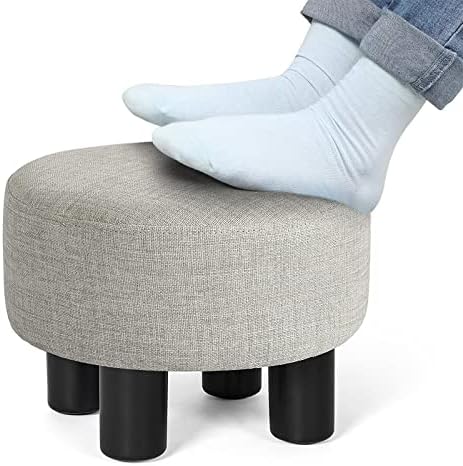 Joveco 12.4" Foot Rest for Under Desk Round Stool for Home and Office (Light Grey)