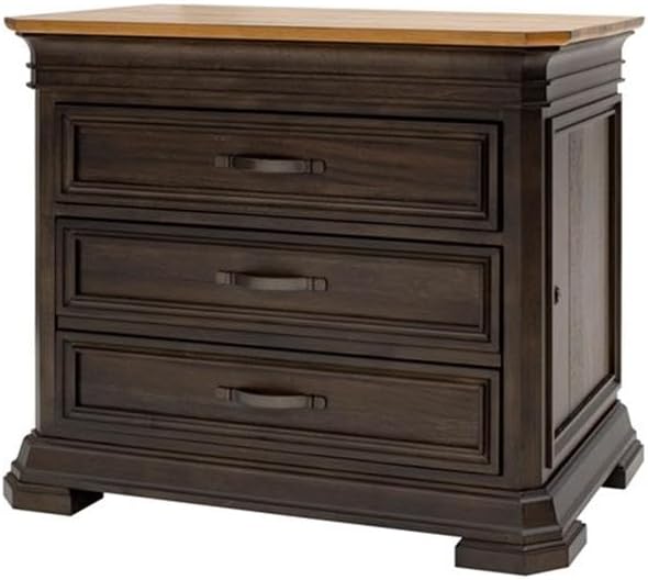 Pemberly Row Set of 3 Fully Assembled Executive Desk & Filing Cabinet & Bookcase