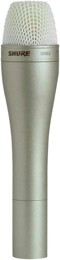 Shure SM63 Omnidirectional Dynamic Vocal Microphone with 14.5cm Handle for Handheld Applications On-Stage and in Broadcast, Recording, and TV Studios, 3-pin XLR Connector - Champagne (SM63)