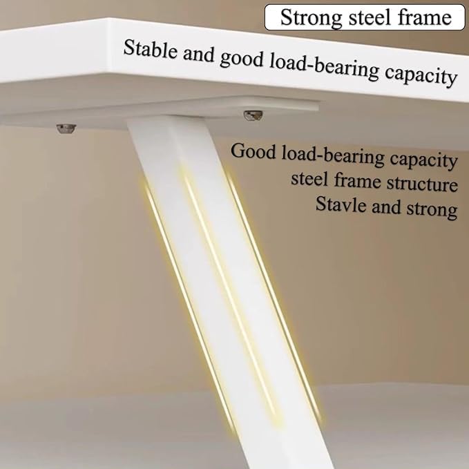 Clamp On Desk Organizer Shelf White, Above Desk Storage Extension Portable No Drill Required Bookcase Clamp Rack for Home Office Dorm Workstation and Study Space (White, 31.5x7.8 in)