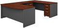 Bush Business Furniture Studio C 3 Drawer Mobile File Cabinet in Modern Hickory - Assembled, Rolling Document Storage for Home or Professional Office