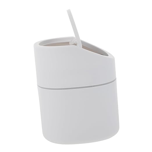 CHILDWEET Mini Flip Lid Trash Can Slim Office Desktop Trash Bin Smart Wastepaper Container