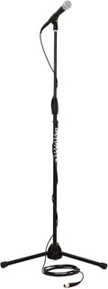 Shure SM58-CN BTS Dynamic Vocal Microphone Bundle with Stand & XLR Cable, Cardioid Stage Mic for Live Performance, Singing, Speech & Studio Use, Black