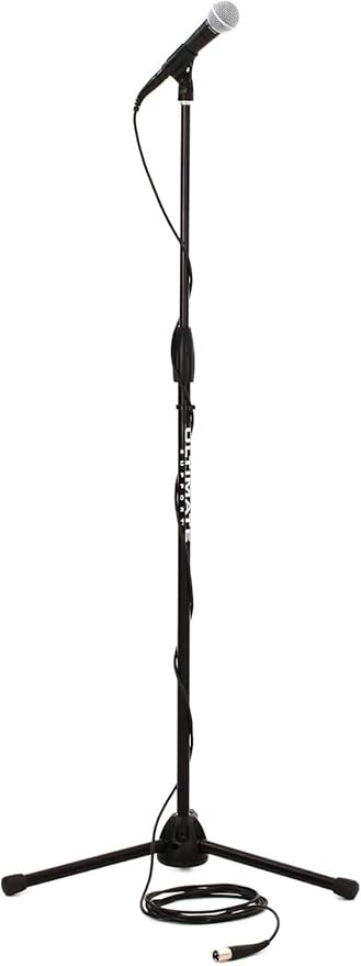 Shure SM58-CN BTS Dynamic Vocal Microphone Bundle with Stand & XLR Cable, Cardioid Stage Mic for Live Performance, Singing, Speech & Studio Use, Black