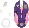 Gaming Mouse,7 Colors Backlit Optical Game Mice Ergonomic USB Wired with 2400 DPI and 6 Buttons 4 Shooting with Nano Receiver for Computer/Win/Mac/Linux/Andriod/iOS,Purple.