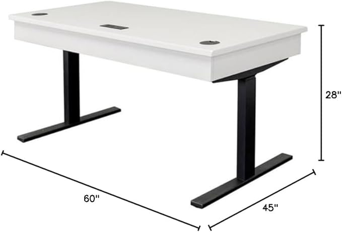 Pemberly Row Set of 3 Electric Sit/Stand Office Desk & Filing Cabinet & Bookcase