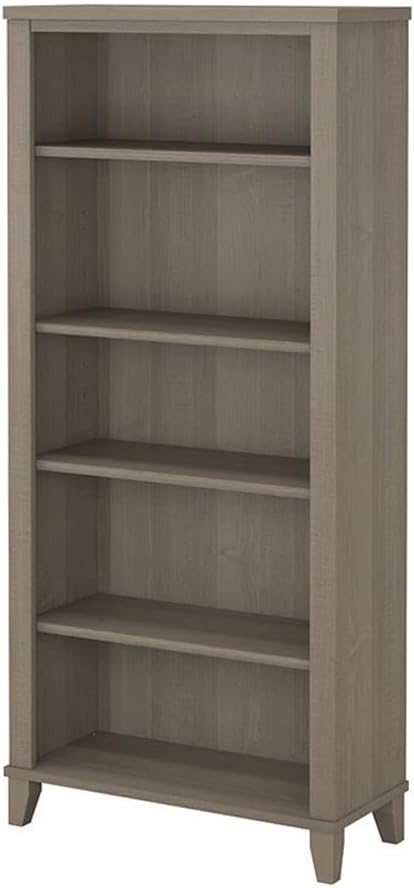 Home Square 2-Piece Set with 60W Office Desk & 5-Shelf Bookcase