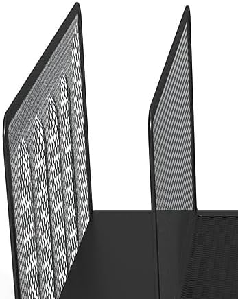 TRU RED Wire Mesh File Organizer, 7‑Compartment, Matte Black, 2‑Pack – Vertical Desktop Sorter for Files, Folders & Mail