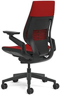 Steelcase Gesture Office Chair - Cogent: Connect Tumeric Fabric, Low Seat Height, Wrapped Back, Dark on Dark Frame, Lumbar Support