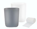 Small Trash Can with 60 Count of Trash Bags,2.5 Gallon Wastebasket Recycling Bin Trash Can for Bathroom Bedroom Office Kitchen (2, White+Gray)