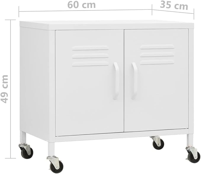 Industry Style,Storage Cabinet,Office Cabinet,Bookcase,Sideboard,File Cabinet,Multifunctional Cabinet,Storage Furniture,for Home,Living Room,Apartment,Office, White 23.6"x13.8"x19.3" Steel