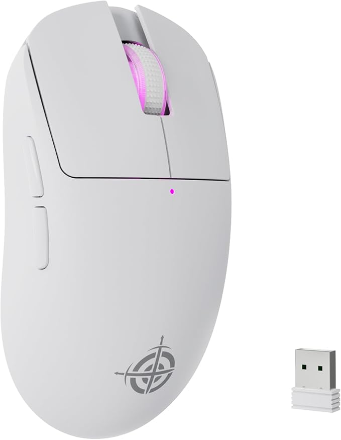 ATTACK SHARK×Magic-Refiner G6 Wireless Gaming Mouse Tri-Modes Connection 2.4G/BT/USB-C 24000 DPI 1000Hz Polling Rate with Anti-Slip Grips,750mAh Battery Gaming Mice for Laptop/PC/Mac Gamer White