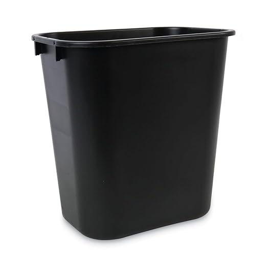 Boardwalk 3485201 14 qt Plastic Soft-Sided Wastebasket - Black