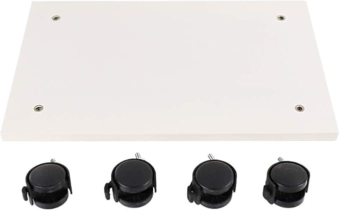 Under Desk Printer Stand with 4 Wheels & Rolling Cart Design - Heavy-Duty Movable Organizer for Printer, Copier, CPU Under Desk | Space-Saving Office Shelf (34 * 29 * 6.6 White)