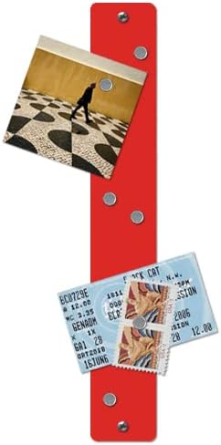 Three by Three Seattle 14 x 2 Inch Metal Mini Strip Frameless Magnetic Bulletin Board with Magnets for Memos, Photos, Lists, and More in Office, Home, or School Décor (2 Pack, Red)