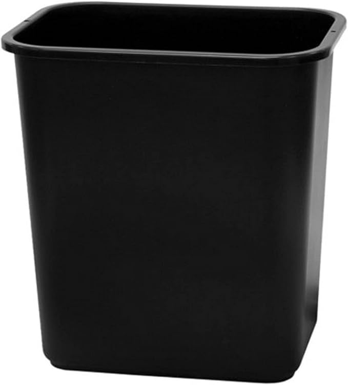United Solutions Classic Plastic Office Wastebasket – Black (3.25 Gal)