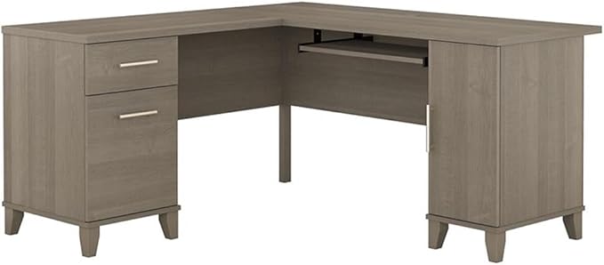 Home Square 2-Piece Set with 60W L Shaped Desk & 2-Drawer File Cabinet