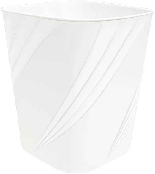 DAJITRE Small Plastic Trash Can Wastebasket Recycling Bin for Bathroom, Dorm, Bedroom，Home Office, Garbage Can for Bedroom, Kids Room (1, White)