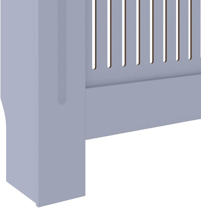 MDF Radiator Cover Cabinet Shelf, Heater Heating Side Stand Radiator Cover Living Room Furniture Decor, Gray 80.7"x8.1"x32.1",-453