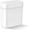 MOPALL Small Bathroom Trash Can with Lid, 3.2 Gallon / 11.5 L Slim Plastic Garbage Bin with Pop-Up Lid, Mini Waste Basket Can Dog Proof for Kitchen, Bedroom, Office, Laundry, Toilet, Rv, White