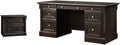 Pemberly Row Set of 2 Wood 2-Drawer Lateral File Cabinet & Executive Desk