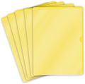 Doctor Stuff - 25 Pack L-Type Vinyl Plastic File Folders Letter Size, Yellow Pocket Project Folders Clear Front, Documents Holder for Home, High School, Office and Medical Files