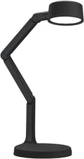 LUME CUBE Edge Light Go - Rechargeable Cordless Table Lamp - Perfect Lighting Wherever You Need it - Battery Powered LED Desk Light with Red Light Mode & Wireless Charger (Black)