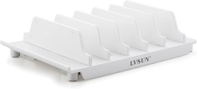 Adjustable Phone Stand Holder Dock Mobile Phone Tablet Organizer Multi Device Universal Desktop Stand Rack for iPhone Samsung Kindle Fire Tablet and Most Electronics Devices-No Charging Port (S-White)