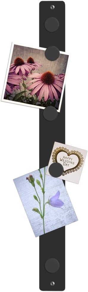 Three by Three Seattle 28 x 2.5 Inch Metal Strip Frameless Magnetic Bulletin Board (3 Pack) with 15 Large Magnets for Memos, Photos, Lists, and More in Office, Home, or School Décor (Black)