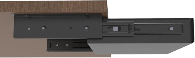 13 Inch Wide Under Desk Sliding Drawer- Pull Out Storage Organizer with Handle at office or home for Sit Standing Workstation, Black