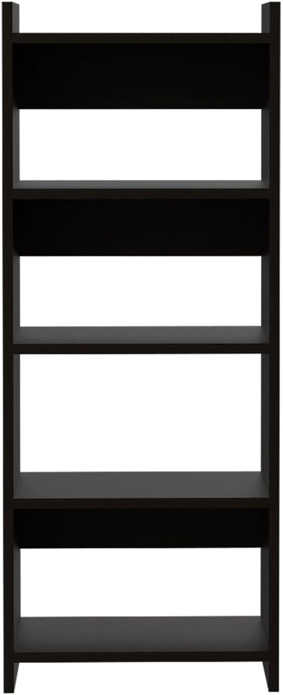 Black Wengue 2-Piece 7-Shelf 1-Drawer Home Office Set for Minimal Space