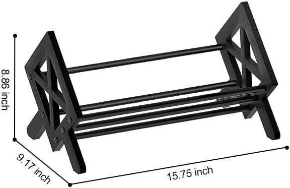 Desktop Bookshelf Organizer, Wood Office Tabletop Book Storage Rack, Tilting Bookcase for Books/CDs/Magazine Display (Pure Black)