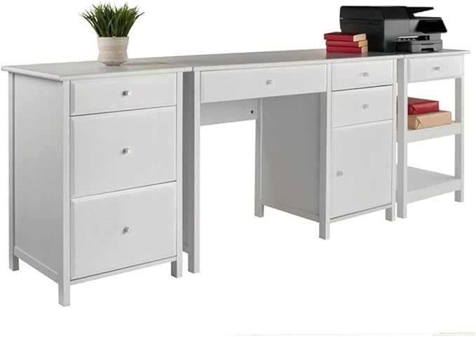 Winsome Wood Delta 3-Pc Set Home Office, White