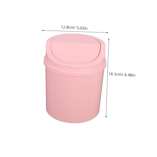 Slim Mini Desktop Trash Can Small Waste Bin Desk Top Garbage Can Swing Lid for Home