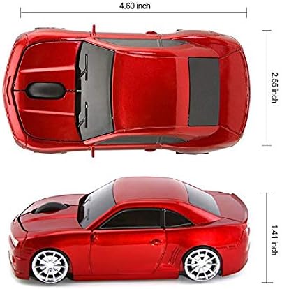 Jinfili Car Shape Wireless Mouse Ergonomic Optical Mice USB Receiver 3D 2.4GHz 1600DPI for PC Laptop Computer