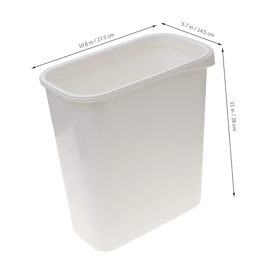 PRETYZOOM Nordic Style Rectangular Waste Bin Slim Compact Garbage Can for Bathroom Kitchen Living Room Multi-Purpose Desktop Organizer for Spaces