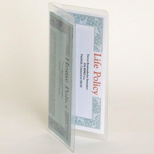 StoreSMART® - Brochure & Policy Holder - Double Pocket Center Load - Clear Plastic - 10-Pack - R1068B-10